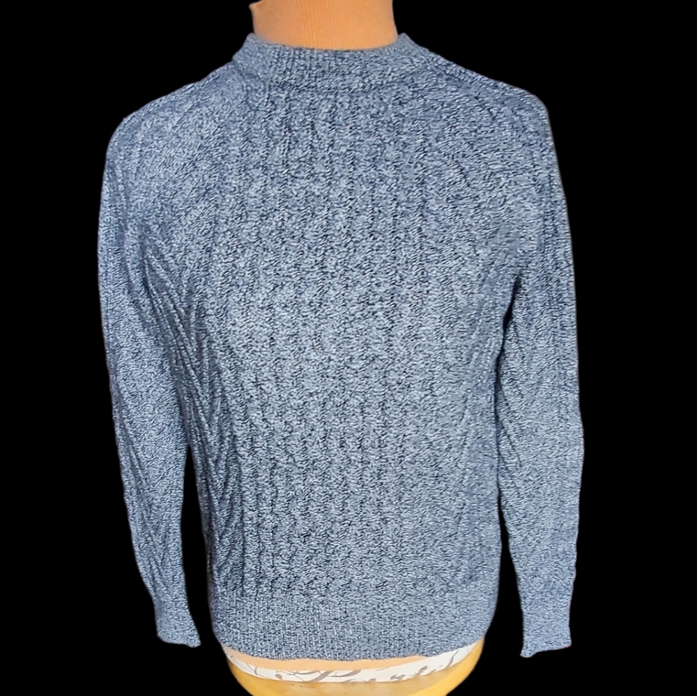 Vtg. Cable Crew Neck Gray Sweater
